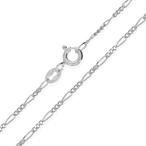 Collier maille Figaro 1.2 1.55 2.1 mm argent 925 femme homme pour pendentif ou accumulation