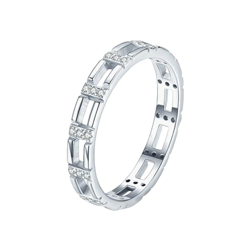 RDSGYZ Anillos de moissanita para mujer, oro blanco de 9 quilates, 14 y 18 quilates, anillo de compromiso de 3,5 mm con moissanita para aniversario, anillos de boda, talla J-U, Metales preciosos