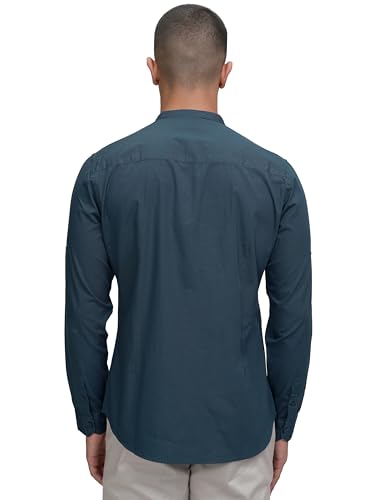 Image of Highlander Men's Slim Fit Casual Shirts | Solid | Long Sleeves | Mandarin Collar | Casual Shirts for Men