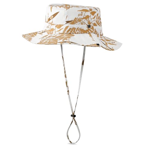 Image of Printed Bucket Hat UPF 50+ Quick-Dry Breathable Sun Hat, Roll-Up Brim Boonie Hat with Adjustable Fit for Beach Hiking Fishing