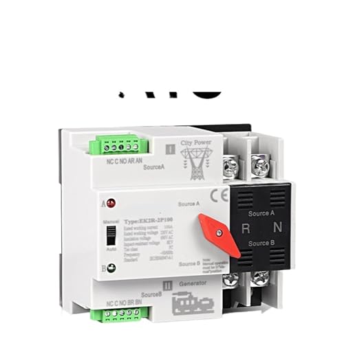 Interruptor de transferencia automática ATS 4P 100A EK2R para generador y red eléctrica 220V