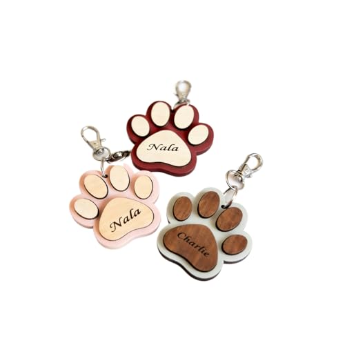 Porte-clés patte de chien bois pour ranger les clés de voiture et badges