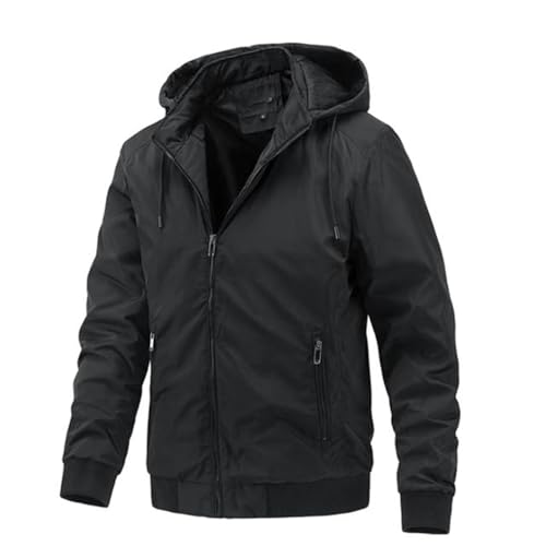 Xingfenly Men' Jacket Spring And Autumn Slim Coats Casual Solid Color Tops Hooded - Jackets
