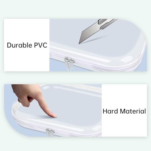 Image of Clear Hard Shell Zipper Case,3PCS Transparent Clear Zipper Pouches,Hard Side Plastic Case Set,Portable Travel Storage Organizer Bins
