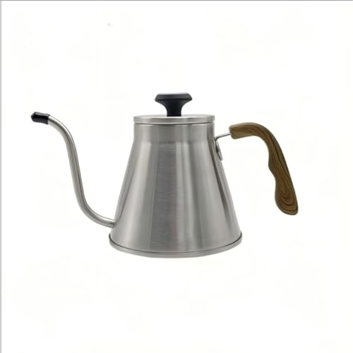 Wapikコーヒーケトル 細口 1200ML コーヒーポット ドリップ用 ドリップポット ステンレス製 ドリップケトル 直火 IH対応 キャンプ 温度計付き やかん おしゃれ コーヒードリップポットコーヒー 器具 蓋付き 4人用 ブラック 珈琲店 室内 ア