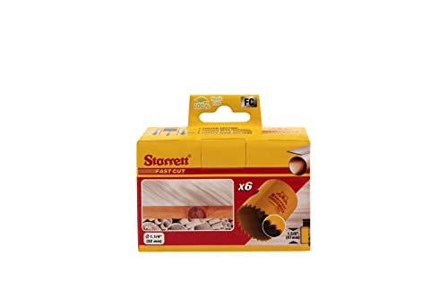 Starrett HSS Bi-Metal Fast Cut Hole Saw - 32mm - for Metal Wood, Plastics - Pack of 6, Yellow, 32mm (Pack of 6) - Image 4