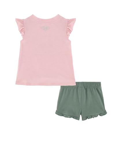 Image of Under Armour Girl's 2-Piece Short Sleeve Graphic Tee and Shorts Set, Outdoor Collection