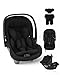 BabyVoyage i-Size Babyschale Autositz, Neugeborenen Autositz, Komfortabler Autokindersitz für Babys und Kleinkinder, mit Sonnendach und Guckloch,Ergonomischer Babysitz, Schwarz