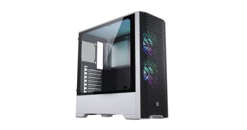 Magniumgear Neo Air ATX Mid-Tower, diseño frontal de malla de alto flujo de aire, 2 ventiladores 120 D-RGB, controlador D-RGB, color blanco