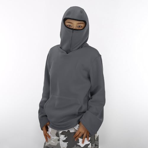 Oversized Kids Hoodie with Zipper Hooded, Wind Resistant Casual Hooded Jacket, Teen Plus Size Outerwear with Pocket4