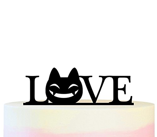 TC0076 Love Halloween Cat Party Wedding Birthday Acrylic Cake Topper