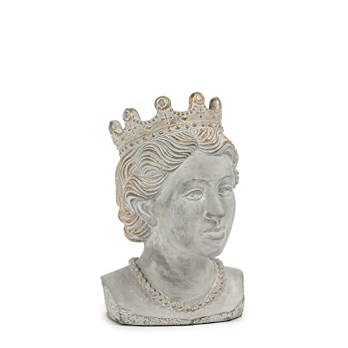 212 Main 9 in. Queen Head Planter Grey & Gold - Small