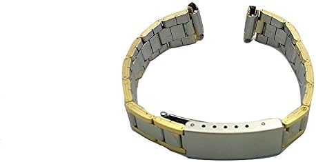 NewLife 12-15mm Metal Stainless Steel Watchband Women's Gold-Tone and Silver Tone Watchstrap Bracelet Replacement with Clasp - Image 2