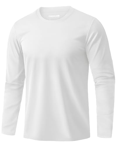 EKLENTSON Men's Cotton Crewneck T-Shirts Long Sleeve Plain Tee Moisture Wicking Casual Tshirts Solid Color