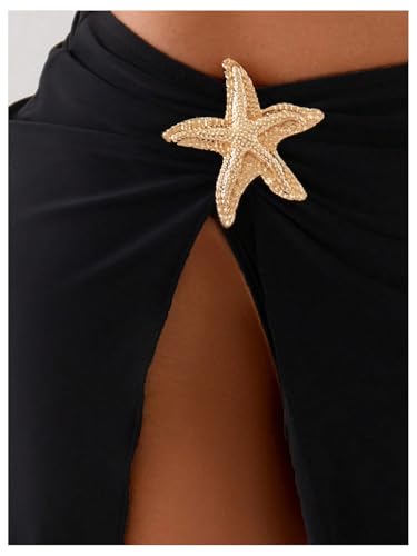 MakeMeChic Women's Swim Beach Cover Ups Starfish Mini Skirt for Bathing Suit Swimwear3