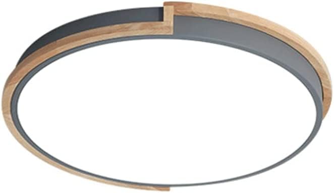 Plafonnier LED Macaron Bleu 30cm avec Déco Bois - Luminaire Chic 3 Couleurs