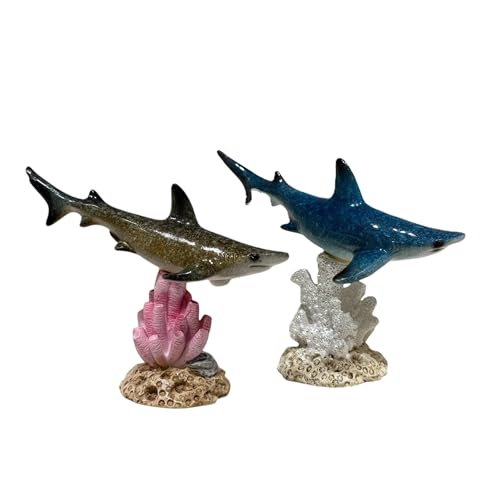 Image of AUGEN Polyresin Two Shark Statue Showpiece for Home Decor Decoration and Gifting (Set of 2)(1767F712, 10.5cm)