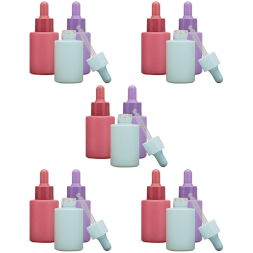 FOMIYES 5sets Mini Glass Dropper Bottles Essential Oil Bottles for Oil Perfume Outdoor Use 3pcs*5