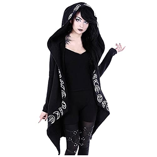 Amazon.com: Women Punk Gothic Sweatshirt Witchcraft Moon Long
