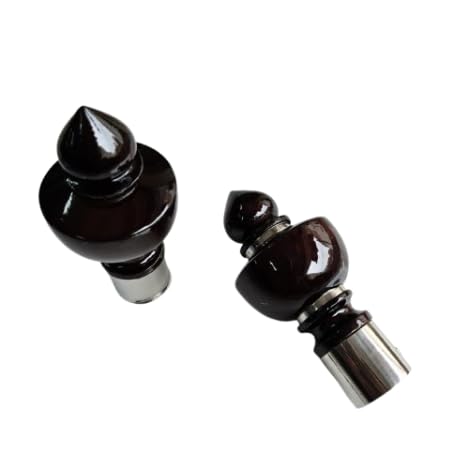 Generic Wooden Curtain Rod Bracket Set, 2 Wall Support Brackets with Finial Caps, White