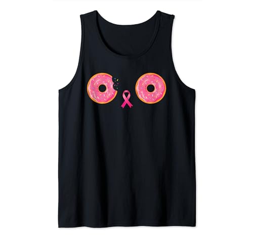 Donut Tette Cospargere Divertente Ciambella Cancro Al Seno Donne Tees Canotta