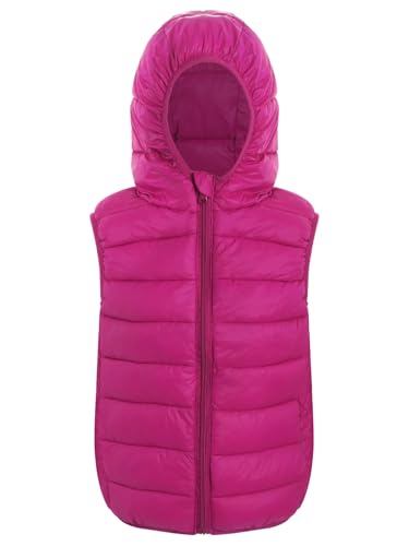 easyforever Kids Boys Girls Hooded Puffer Down Vest Winter Warm Zip Up Jacket Coat Padded Gilets Waistcoat Outwear