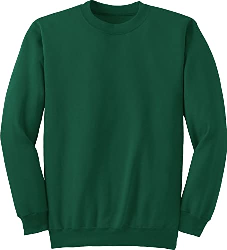 INSAFIANS Unisex School Sweatshirt Boys & Girls – Fleece Jumper Crew Neck Classic Long Sleeve School Uniform Sweater (BTL GRN 15-16 (M)) Bottle Green
