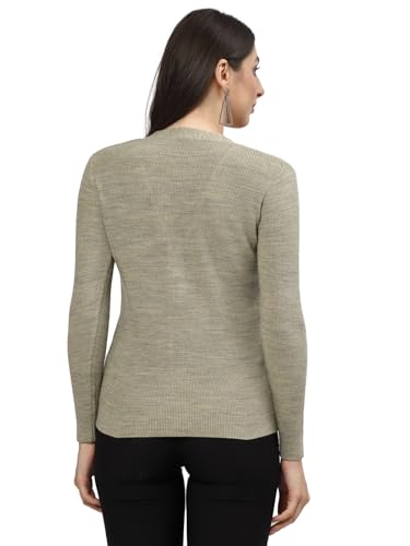 Image of Kalt Women Full Sleeves V-Neck Design Acrylic Cardigan Sweater