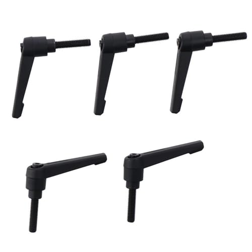 HOBBYIN 5pcs M6 x 25mm Handle Adjustable Clamping Lever Thread Push Button Ratchet Male Threaded Stud Knobs Rotating Screw Handles Quick Release Bolt