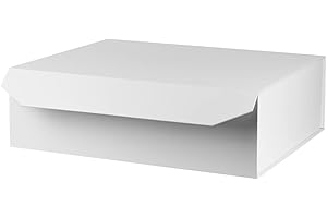 19x16x6 Inches Matte White Large Gift Box with Lid