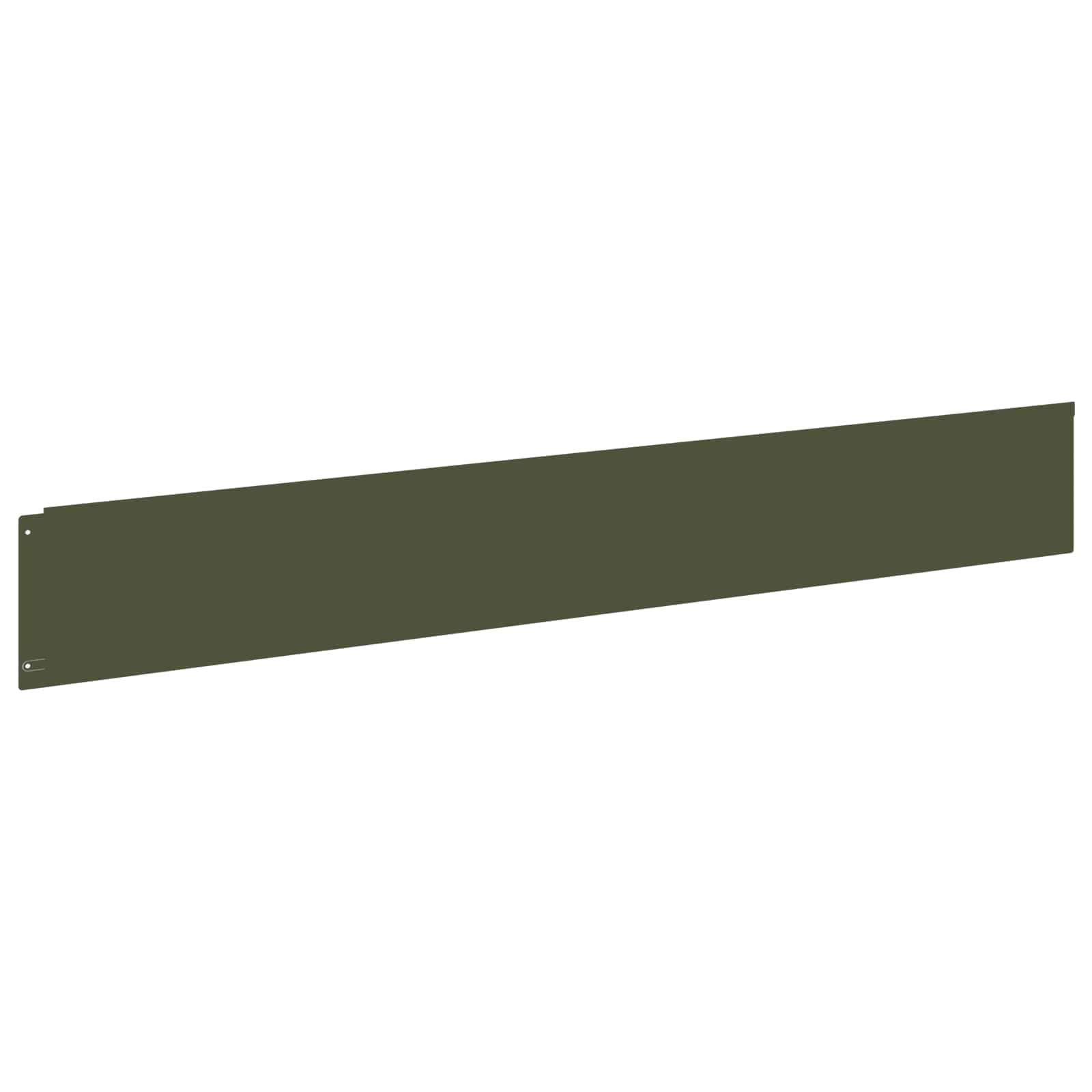 Obramowanie trawnika, 10 sztuk, 100 x 15 cm, stal malowana proszkowo, oliwkowa zieleń, elastyczne, do ogrodu, obramowania grządek i krawędzi grządek, z systemem wtykowym, na taras i do roślin