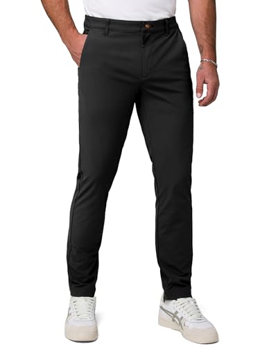 Elegancity Chino Hosen Herren Schwarz Freizeithose Regular Fit Funktionshose Wasserdicht Business Anzughose XL