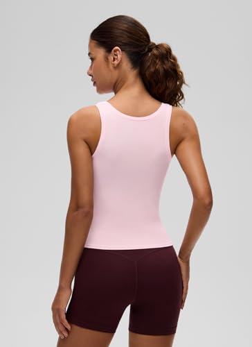 Image of CRZ YOGA Softembrace Scoop Neck Tank Top | Workout, Ultra Soft, Tight Fit, Waist Length, Double Lined, Sleeveless Shirts for Women