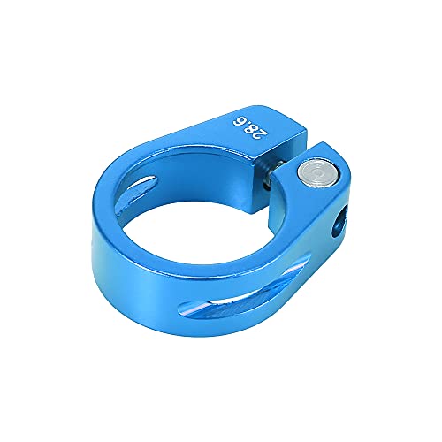 X AUTOHAUX 28.6mm Aluminium Alloy Bicycle Seat Post Clamp Seat Post Clip Blue - Image 4
