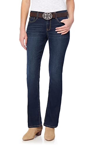 WallFlower Womens Legendary Slim Bootcut Mid-Rise Belted Insta Stretch Juniors Jeans (Standard and Plus)