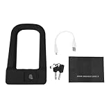 MotorMinds Standard Bügelschloss, ROCKBROS FU1BK U-förmiges Fahrradschloss mit Fingerabdruck-Aufladung und 2 Schlüsseln