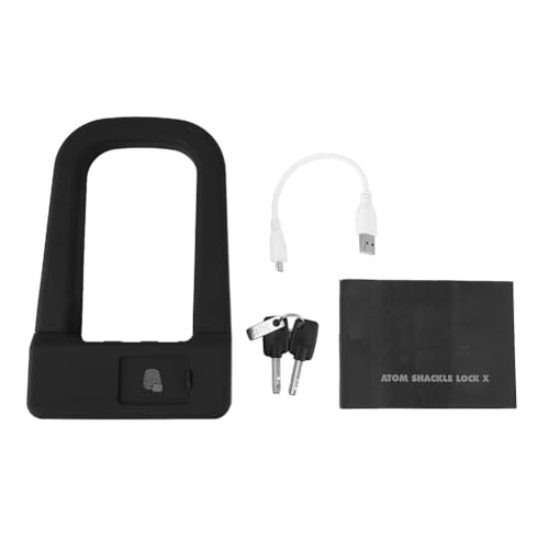 FU1BK Candado para bicicleta con huella dactilar en forma de U, reconocimiento rápido, alta sensibilidad para una protección segura de la bicicleta