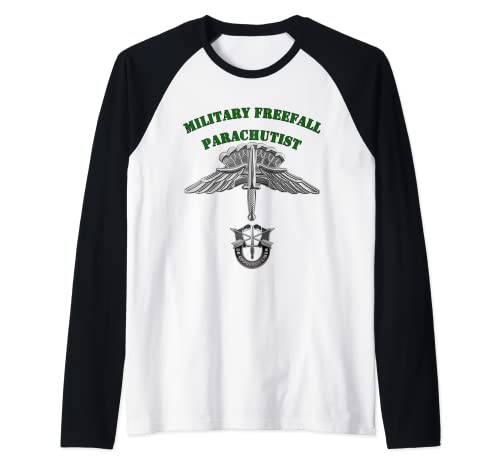 Military Freefall Parachutist Badge - SF HALO - HAHO design Raglan Baseball Tee