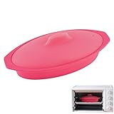 ✈[Diseño de asa y tapa] El vaporizador de silicona con asa y tapa cocina al vapor su comida en minutos en el microondas o en el horno, manteniendo la carne jugosa y tierna, conservando los nutrientes esenciales y el sabor.