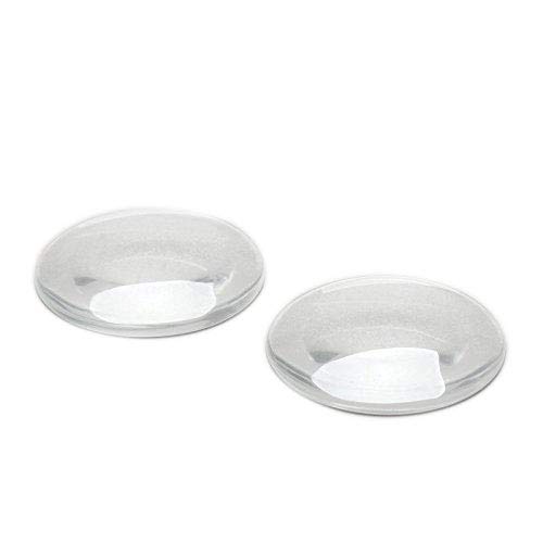 Dophee 2Pcs Cristal Claro cabujón redondo espalda plana cupula de vidrio azulejo joyería,50mm