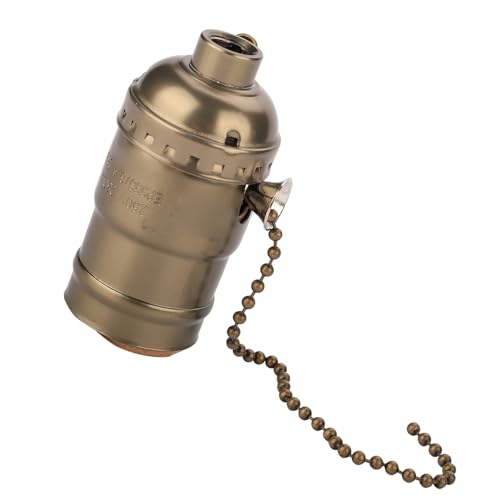 Suporte de lâmpada E27, corrente de puxar, base de iluminação vintage, soquete de luz de alumínio de
