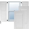 Ekena Millwork RW101LV18X70WHH Two Equal Louver Exterior Wood Shutters, 18"W x 70"H, White