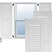 Ekena Millwork RW101LV12X64WHH Two Equal Louver Exterior Wood Shutters, 12"W x 64"H, White