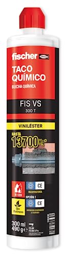 FISCHER, Fis Vs 300 T taco quimico para fijación en hormigón, ladrillo hueco para toldos, placas solares, negro, marquesinas (300 ml)