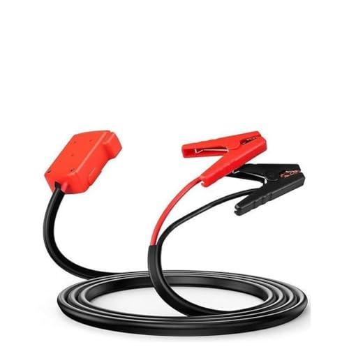 Lawnoval Cable de arranque de 30 A para batería de 18 V con abrazaderas de ABS y aluminio, cables negros y rojos de 1 m, compatible con la mayoría de los coches