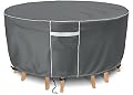 Gasadar Round Outdoor Furniture Cover Waterproof, Round Patio Furniture Covers for Patio Table and Chairs Set, Heavy Duty 600D, 62" Dia x 28" H, Grey