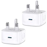 USB C Charger Plug,i Phone USBC Dual Port UK Charge Plug Compatible with Apple Watch iPhone 17 Pro Max Air 16e 16 Plus Pro Max 15 14 13 12 11,iPad Pro Mini Air,2Pack Type-C Ports Wall Charging Plugs