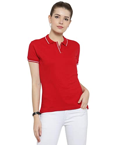 Image of Scott International Women's Regular Fit 100% Pure Organic Cotton Polo T-Shirt | Womens Polo Collar Neck T-Shirt | Cotton Plain Polo Neck Half Sleeve T-Shirt | Tshirts for Women