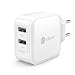 iClever BoostCube EU Plug 4.8A 24W Dual USB Wall Charger with SmartID Technology, White