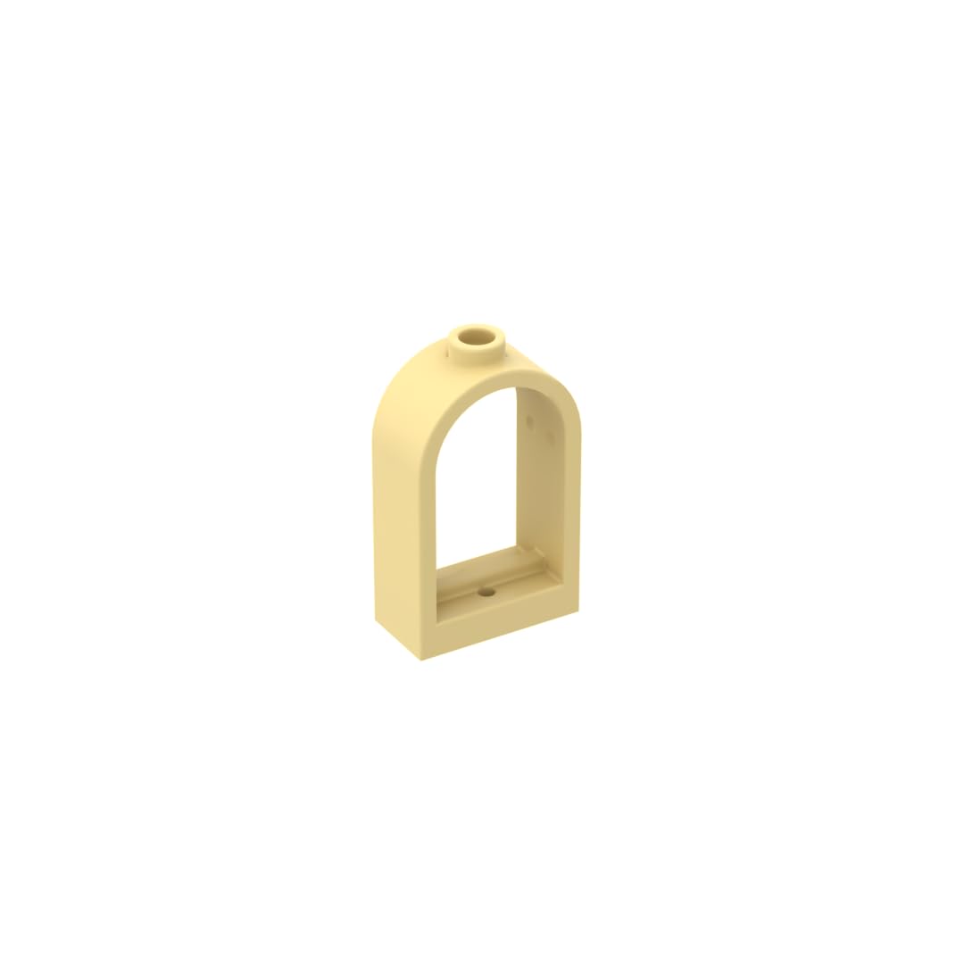 Gobricks 30044 Door 1x2x2 2/3 Dome Window Frame 50 Pieces GDS-872 Compatible with Lego Building Blocks Color:Light yellow 19